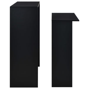 vidaXL Bar Table with 2 Table Tops Black 130x40x120 cm