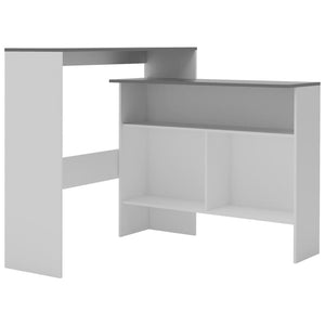 vidaXL Bar Table with 2 Table Tops White and Grey 130x40x120 cm