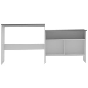 vidaXL Bar Table with 2 Table Tops White and Grey 130x40x120 cm