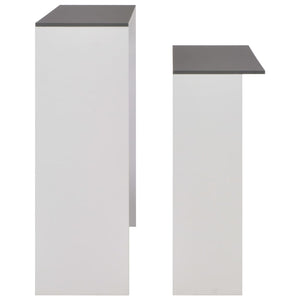 vidaXL Bar Table with 2 Table Tops White and Grey 130x40x120 cm