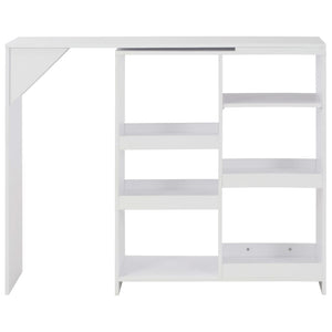 vidaXL Bar Table with Moveable Shelf White 138x39x110 cm