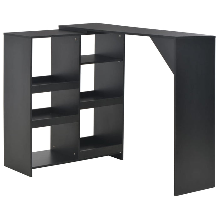 vidaXL Bar Table with Moveable Shelf Black 138x39x110 cm