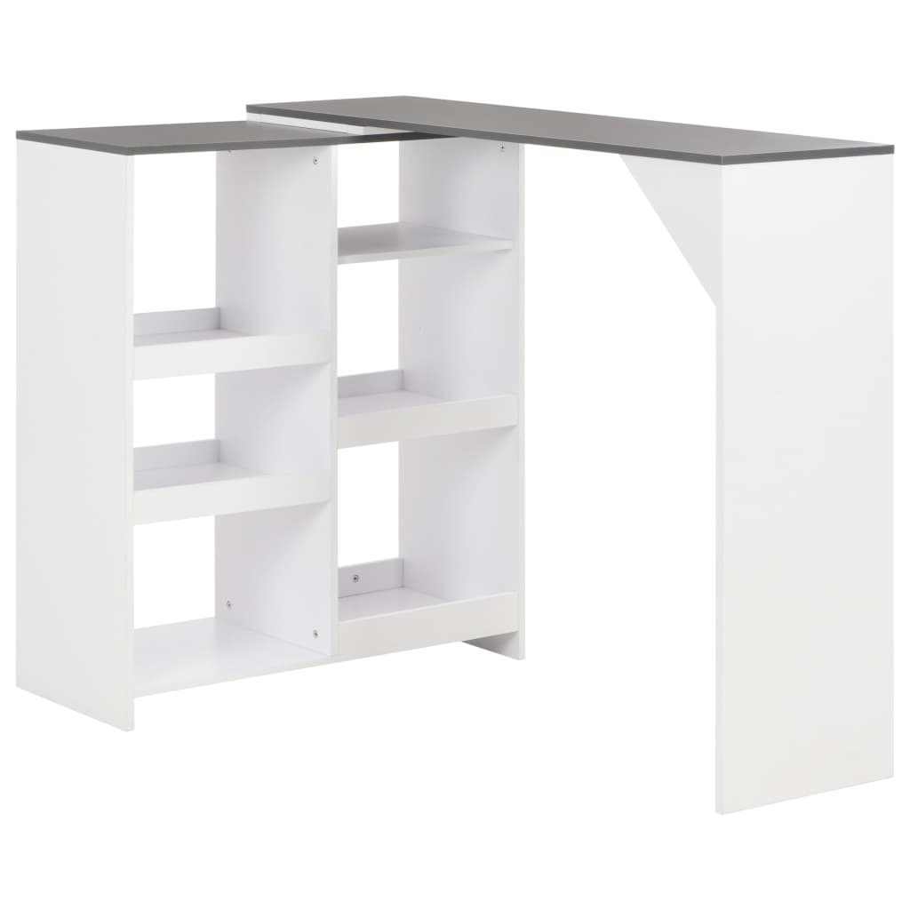 vidaXL Bar Table with Moveable Shelf White 138x39x110 cm