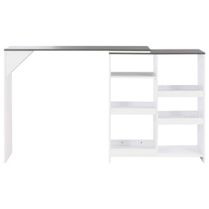 vidaXL Bar Table with Moveable Shelf White 138x39x110 cm