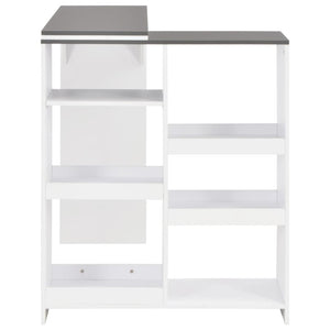 vidaXL Bar Table with Moveable Shelf White 138x39x110 cm