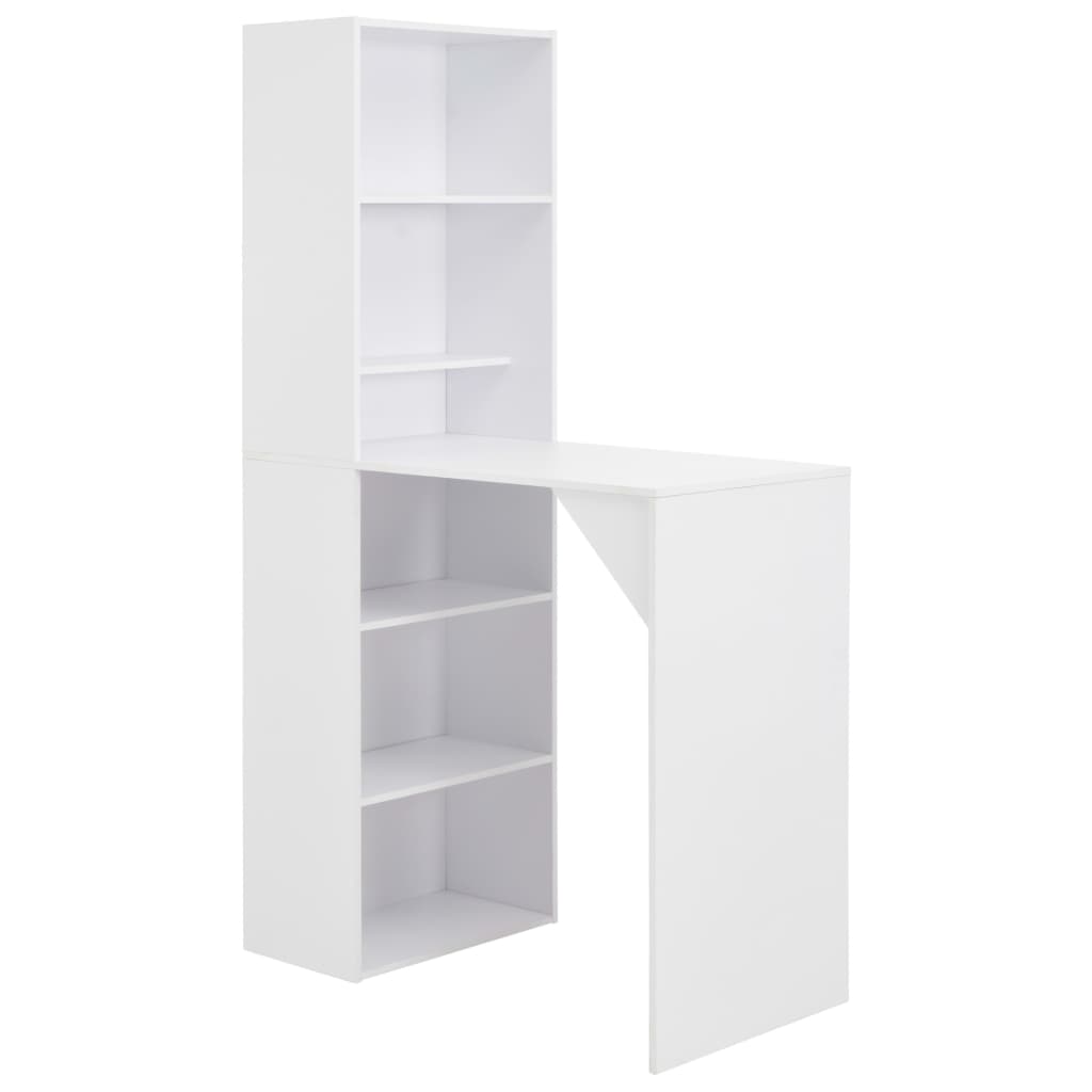 vidaXL Bar Table with Cabinet White 115x59x200 cm