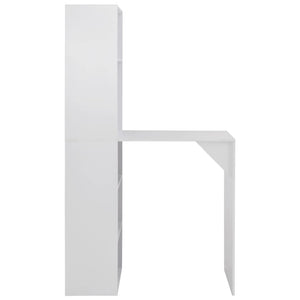 vidaXL Bar Table with Cabinet White 115x59x200 cm