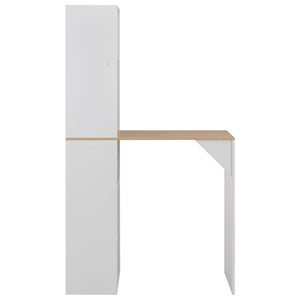 vidaXL Bar Table with Cabinet White 115x59x200 cm