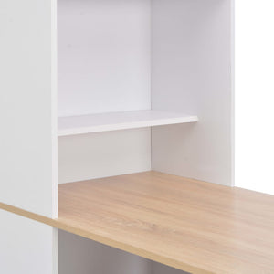 vidaXL Bar Table with Cabinet White 115x59x200 cm