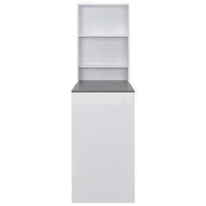 vidaXL Bar Table with Cabinet White 115x59x200 cm