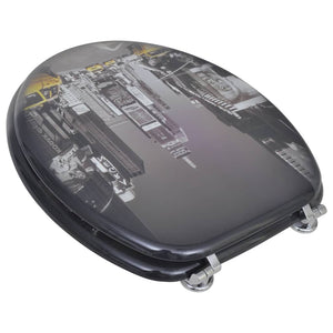 vidaXL Toilet Seats with Lids 2 pcs MDF New York