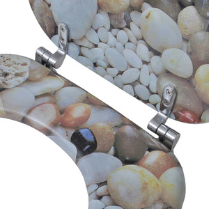 vidaXL Toilet Seats with Lids 2 pcs MDF Pebbles