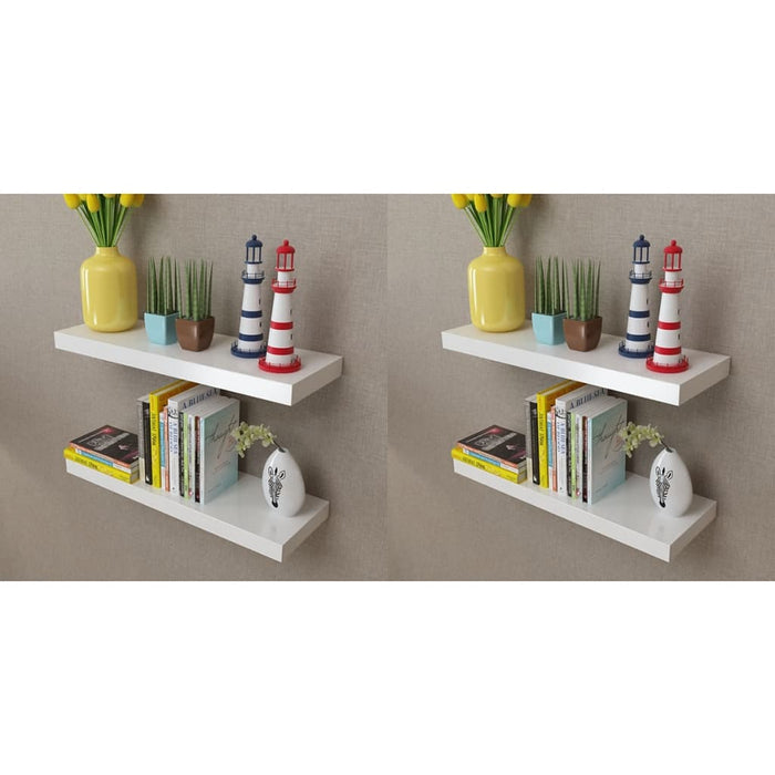 vidaXL Wall Shelves 4 pcs White 60 cm