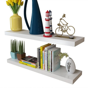 vidaXL Wall Shelves 4 pcs White 80 cm