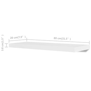 vidaXL Wall Shelves 4 pcs White 80 cm