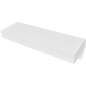 vidaXL Floating Wall Shelves with Drawers 2 pcs White 80 cm