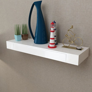 vidaXL Floating Wall Shelves with Drawers 2 pcs White 80 cm