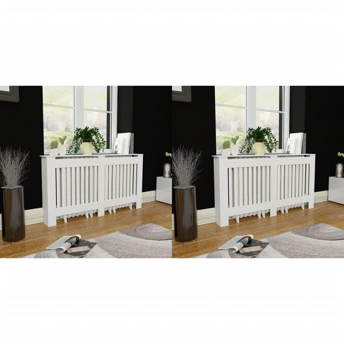 vidaXL Radiator Covers 2 pcs White MDF 152 cm