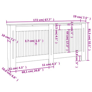 vidaXL Radiator Covers 2 pcs White MDF 172 cm