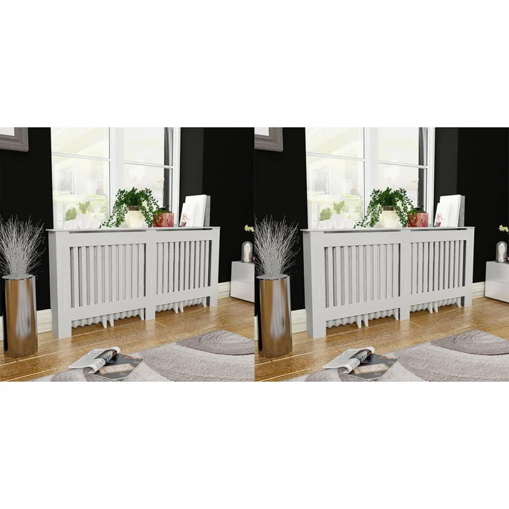 vidaXL Radiator Covers 2 pcs White MDF 172 cm