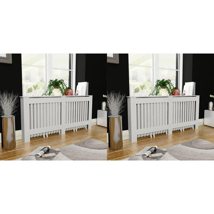 vidaXL Radiator Covers 2 pcs White MDF 172 cm