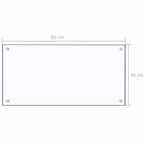 vidaXL Kitchen Backsplash Transparent 80x40 cm Tempered Glass