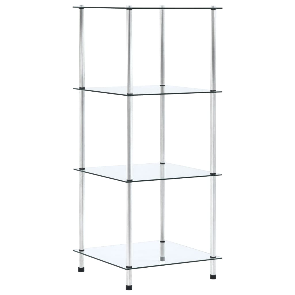 vidaXL 4-Tier Shelf Transparent 40x40x100 cm Tempered Glass