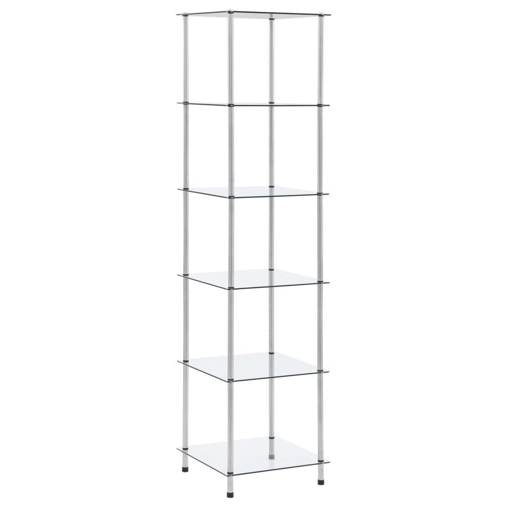 vidaXL 6-Tier Shelf Transparent 40x40x160 cm Tempered Glass