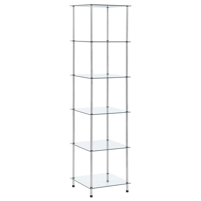 vidaXL 6-Tier Shelf Transparent 40x40x160 cm Tempered Glass