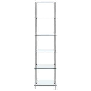 vidaXL 6-Tier Shelf Transparent 40x40x160 cm Tempered Glass