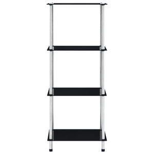 vidaXL 4-Tier Shelf Black 40x40x100 cm Tempered Glass