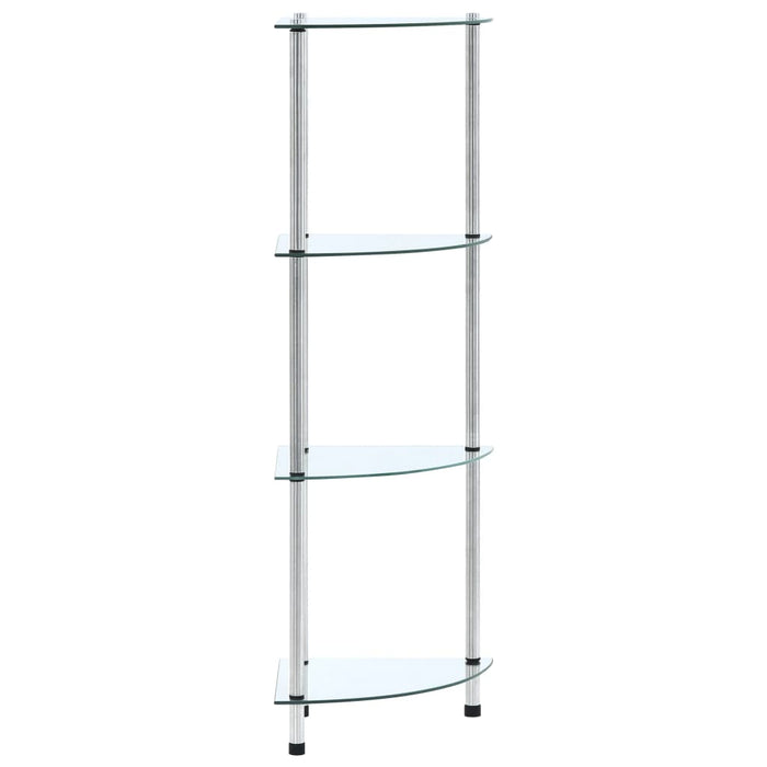 vidaXL 4-Tier Shelf Transparent 30x30x100 cm Tempered Glass