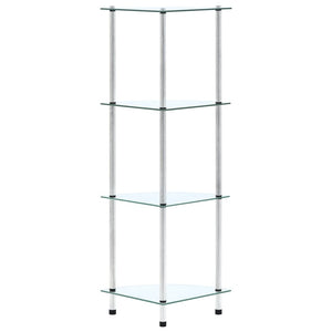 vidaXL 4-Tier Shelf Transparent 30x30x100 cm Tempered Glass