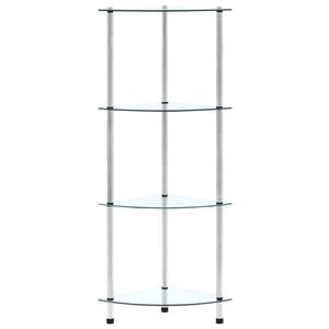 vidaXL 4-Tier Shelf Transparent 30x30x100 cm Tempered Glass