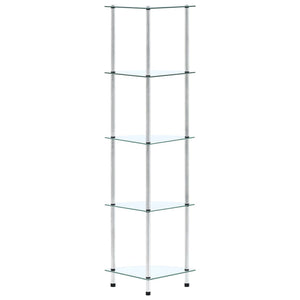 vidaXL 5-Tier Shelf Transparent 30x30x130 cm Tempered Glass