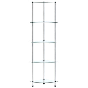 vidaXL 5-Tier Shelf Transparent 30x30x130 cm Tempered Glass