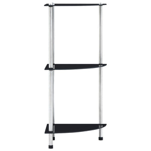 vidaXL 3-Tier Shelf Black 30x30x67 cm Tempered Glass