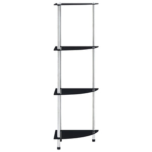 vidaXL 4-Tier Shelf Black 30x30x100 cm Tempered Glass