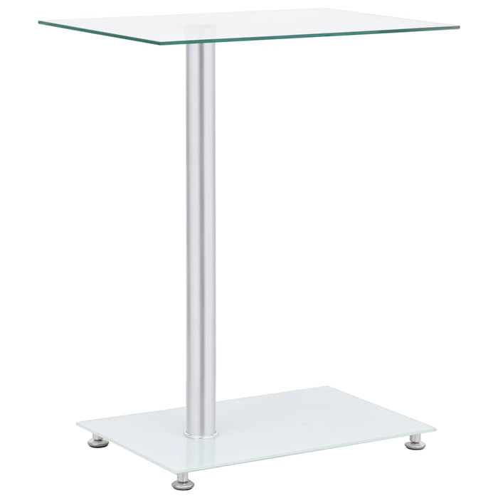 vidaXL U-Shaped Side Table Transparent 45x30x58 cm Tempered Glass