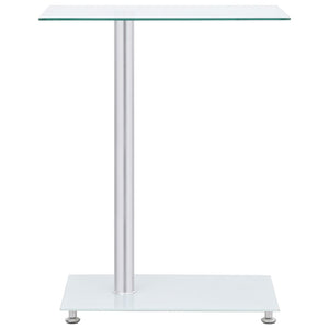 vidaXL U-Shaped Side Table Transparent 45x30x58 cm Tempered Glass