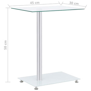 vidaXL U-Shaped Side Table Transparent 45x30x58 cm Tempered Glass