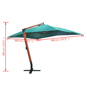 Floating Parasol Melia 300 x 400 cm Green