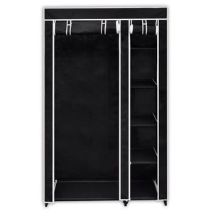 vidaXL Fabric Wardrobes 2 pcs Black