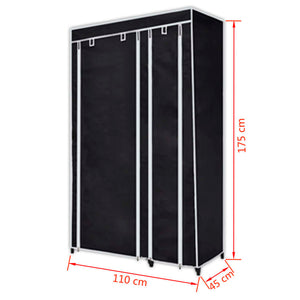 vidaXL Fabric Wardrobes 2 pcs Black