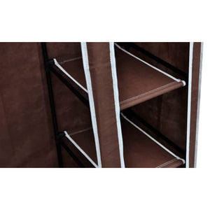 vidaXL Fabric Wardrobes 2 pcs Brown