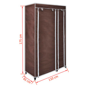 vidaXL Fabric Wardrobes 2 pcs Brown