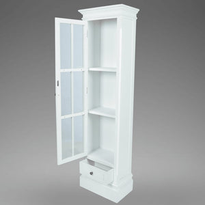 vidaXL Chic Bookcase Cabinet with 3 Shelves White Wooden