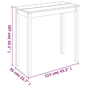 vidaXL Bar Table MDF Black 115x55x107 cm