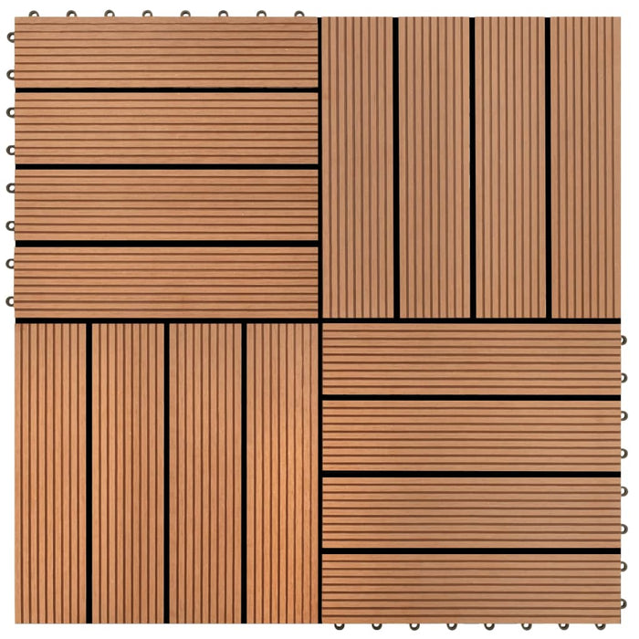 vidaXL WPC Tiles 30x30cm 11pcs 1m2 Brown