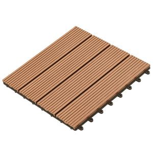 vidaXL WPC Tiles 30x30cm 11pcs 1m2 Brown